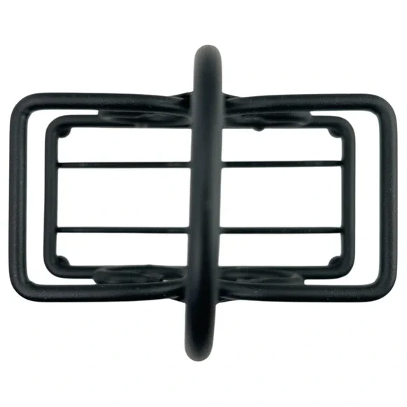 Longaberger Cornflower Blue Salt & Pepper Shaker Set w/ Black Wrought Iron Caddy - Picture 10 of 14